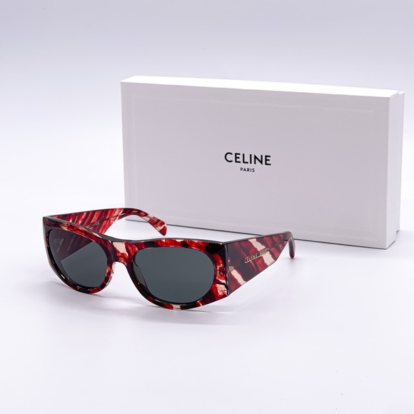NEW CELINE SUNGLASSES CL40029I 54N WOMEN RED GRAY EYEWEAR CELINE - Picture 2 of 11